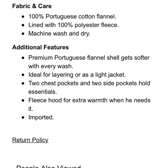 L.L Bean Hooded Plaid Shirt - NWOT - Picture 5 of 7